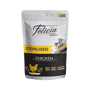 پوچ گربه عقیم شده فلیسیا تهیه شده از مرغ؛ بدون غلات