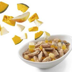 کنسرو گربه شسیر تهیه شده از ماهی اقیانوس، کدو تنبل و گلابی در سس