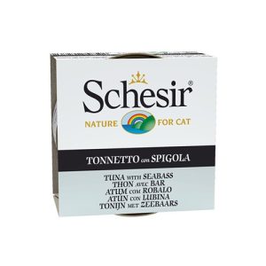 کنسرو گربه شسیر تهیه شده از ماهی تن با ماهی سی باس در عصاره