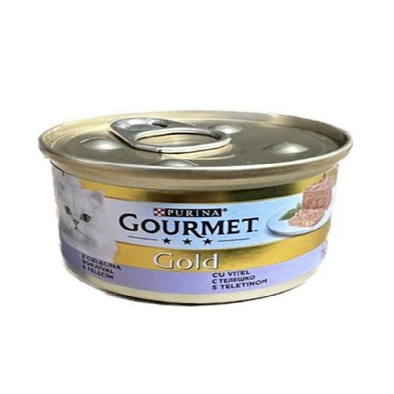 کنسرو گربه گورمت با طعم گوشت گوساله وزن 85 گرم